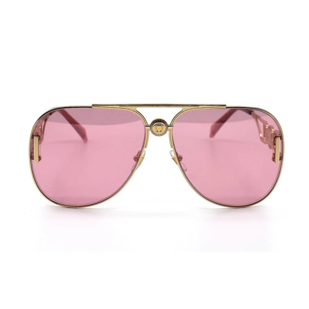 VERSACE VE2255 1002A4 GOLD PINK AUTHENTIC SUNGLASSES - Picture 4 of 13